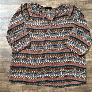 Peach Lobe Bohemian Patterned Blouse